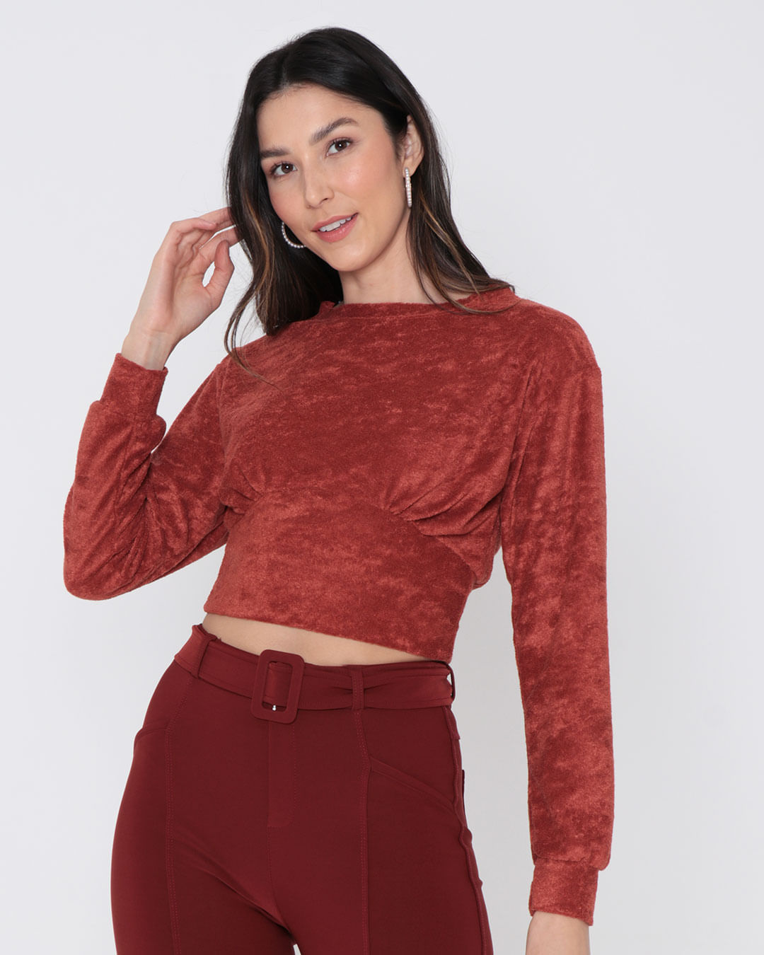 Blusa-Feminina-Cropped-Plush-Terracota