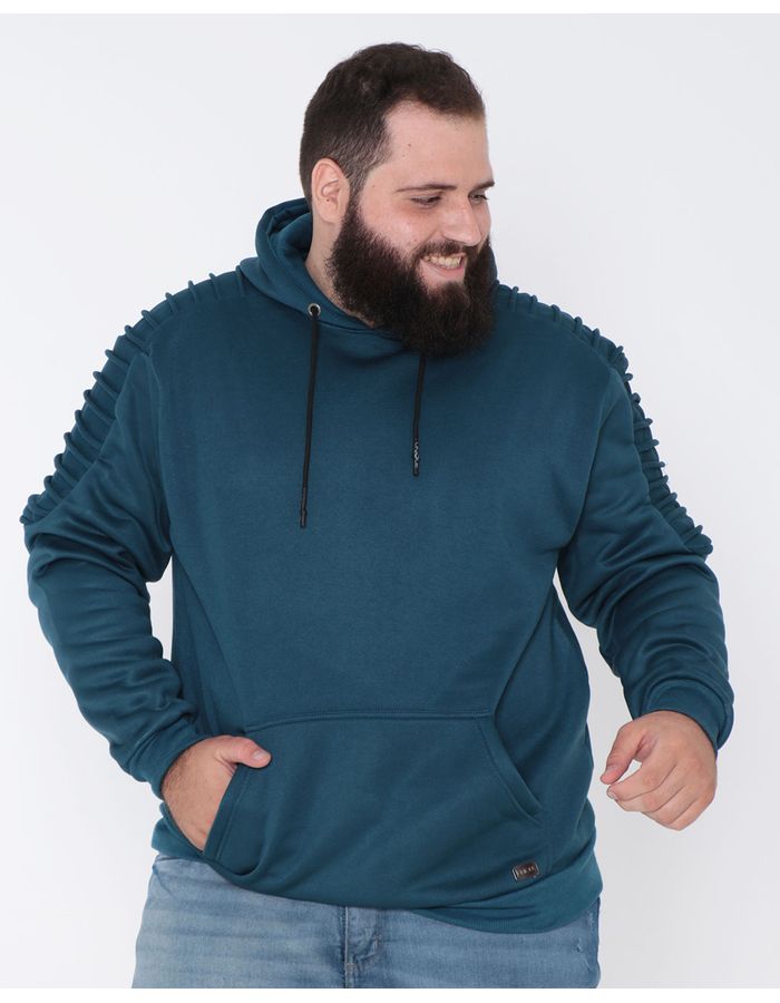 Blusao-Masculino-Plus-Size-Moletom-Capuz-Azul