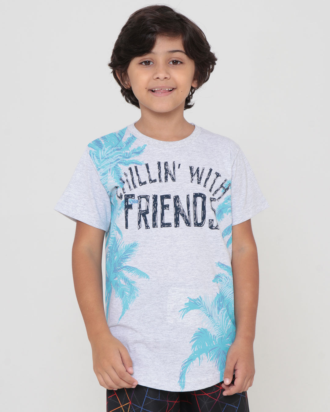 Camiseta-Infantil-Estampa-Tropical-Cinza
