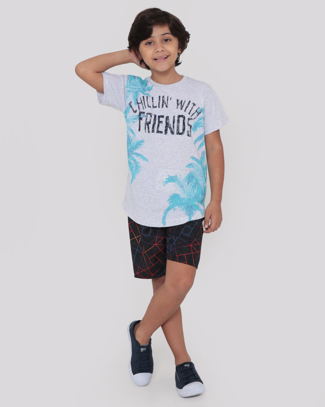 Camiseta-Infantil-Estampa-Tropical-Cinza