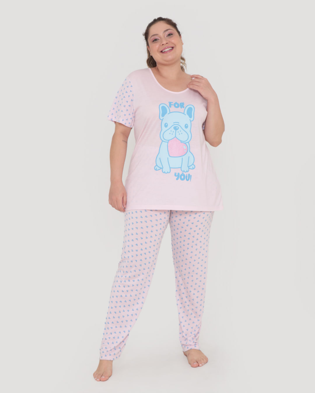 Pijama-Plus-Size-Longo-Estampa-Pug-Rosa-Claro