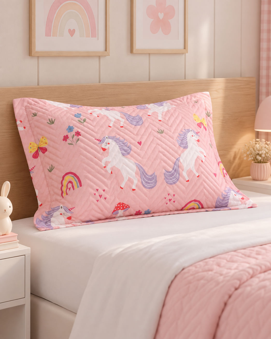 Porta Travesseiro Infantil Arte & Cazza Unicórnio Rosa
