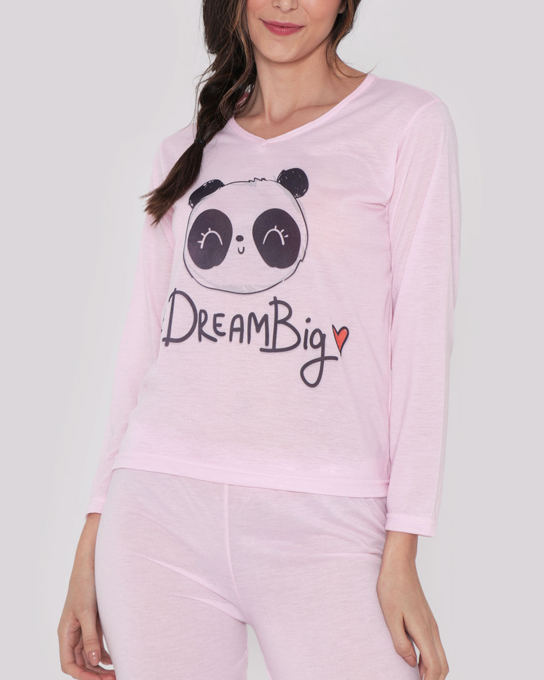 Pijama-Feminino-Longo-Estampa-Panda-Rosa-Claro