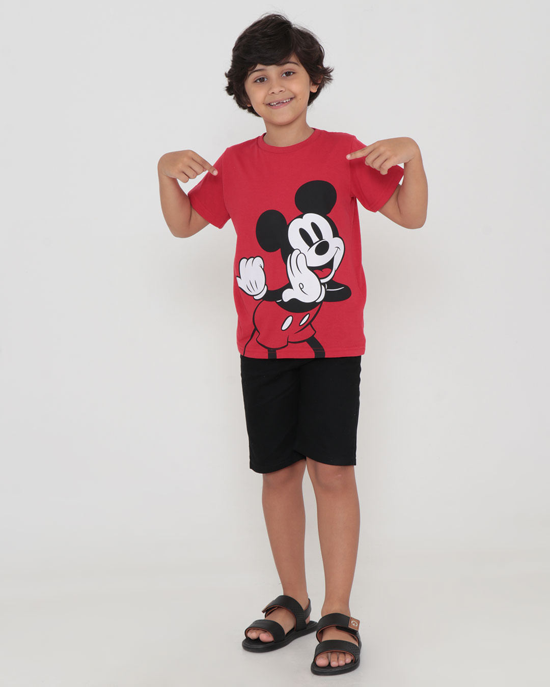 Camiseta-Infantil-Mickey-Mouse-Disney-Vermelha