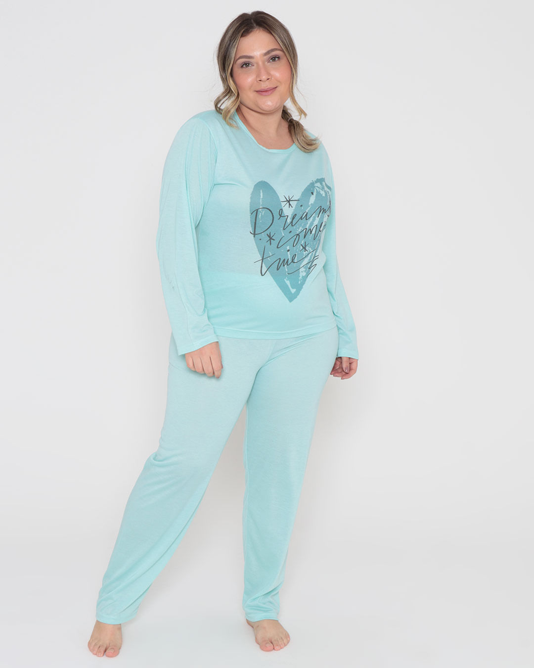 Pijama-Feminino-Longo-Estampa-Dreams-Verde