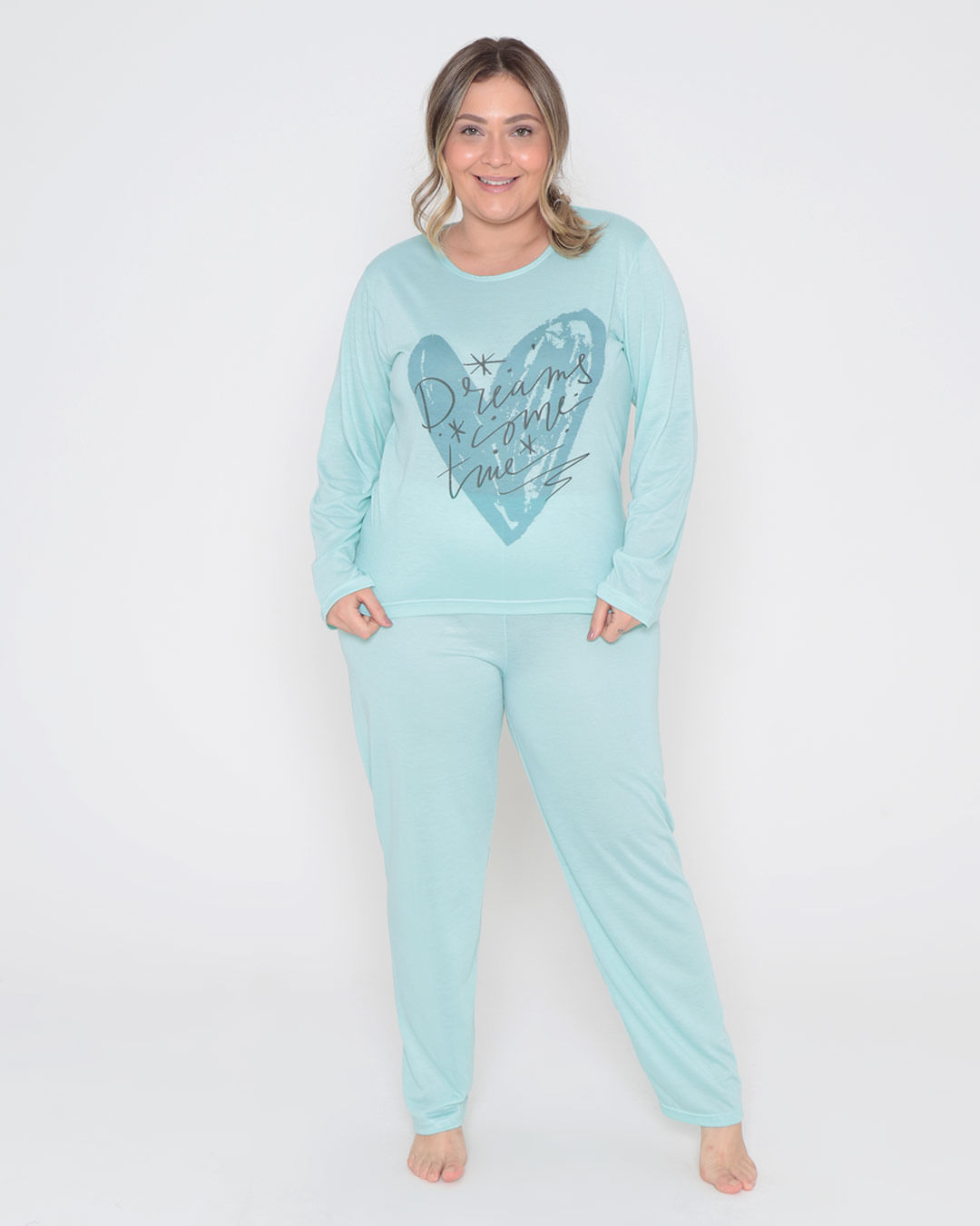 Pijama-Feminino-Longo-Estampa-Dreams-Verde