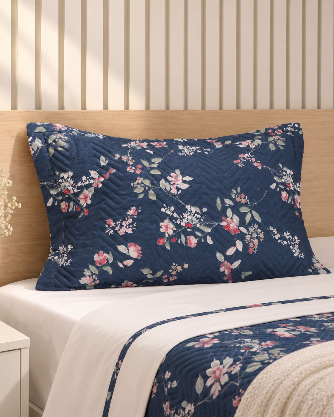 Porta Travesseiro Arte & Cazza Estampado Floral Azul