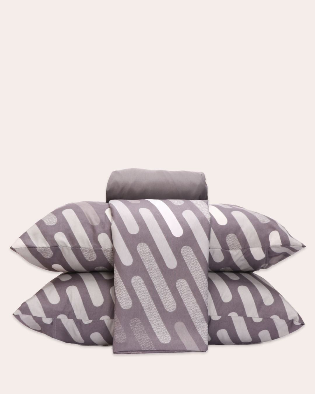Jogo de Cama Casal 4 Peças Arte & Cazza Estampado Cinza