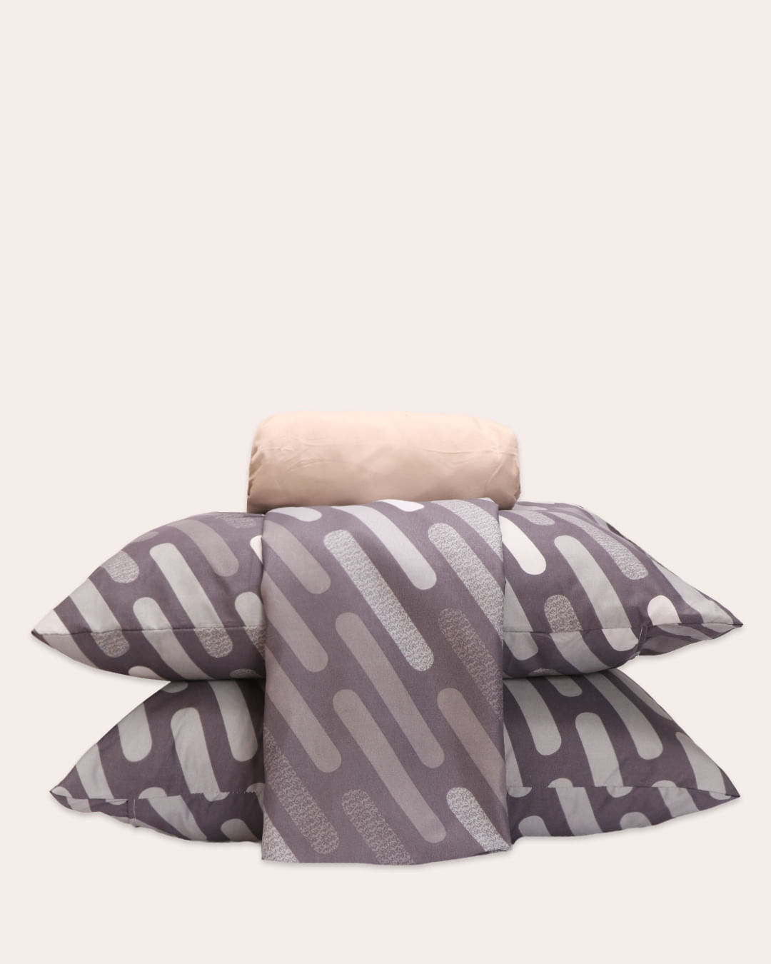 Jogo de Cama Queen 4 Peças Arte & Cazza Estampado Cinza