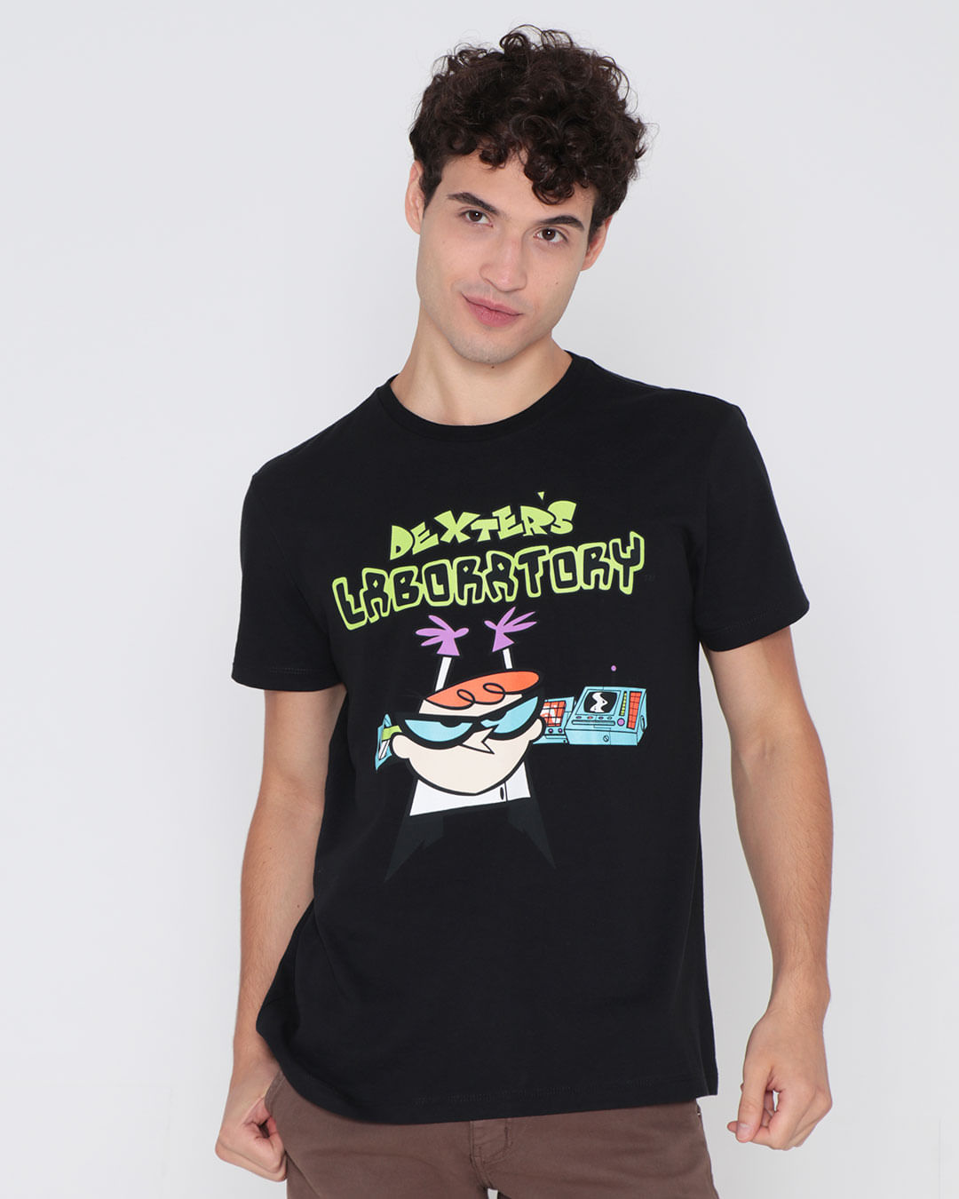 Camiseta-Masculina-Laboratorio-Dexter-Cartoon-Network-Preta
