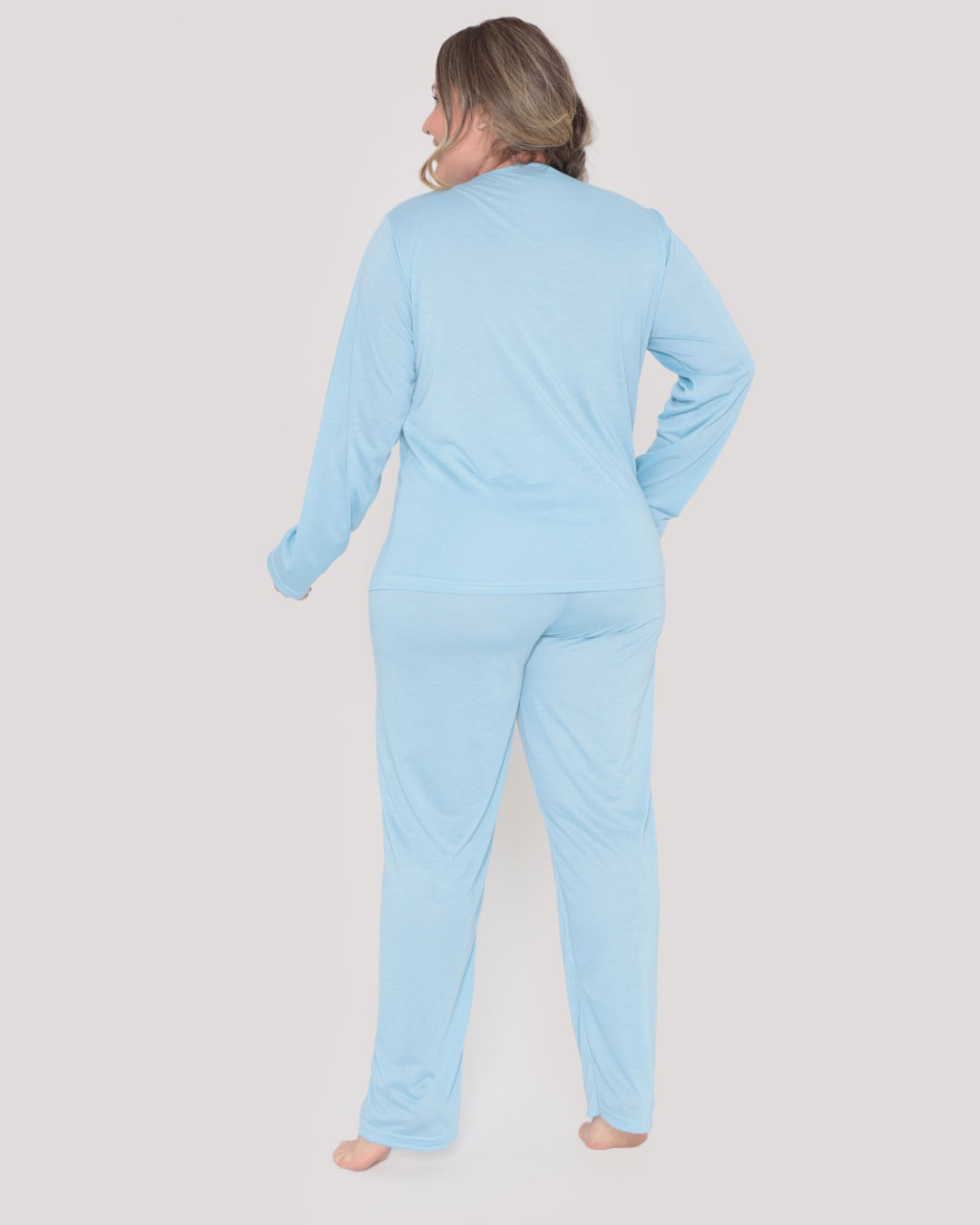 Pijama-Plus-Size-Feminino-Longo-Estampa-Floral-Azul