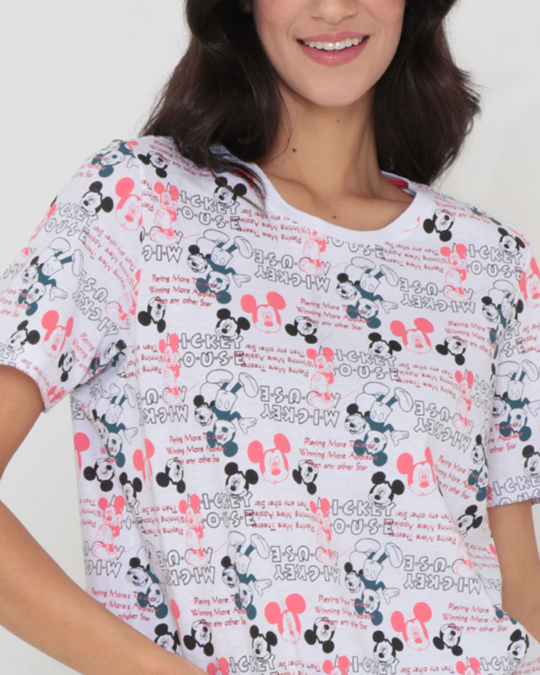 Camiseta-Feminina-Disney-Mickey-Mouse-Branca