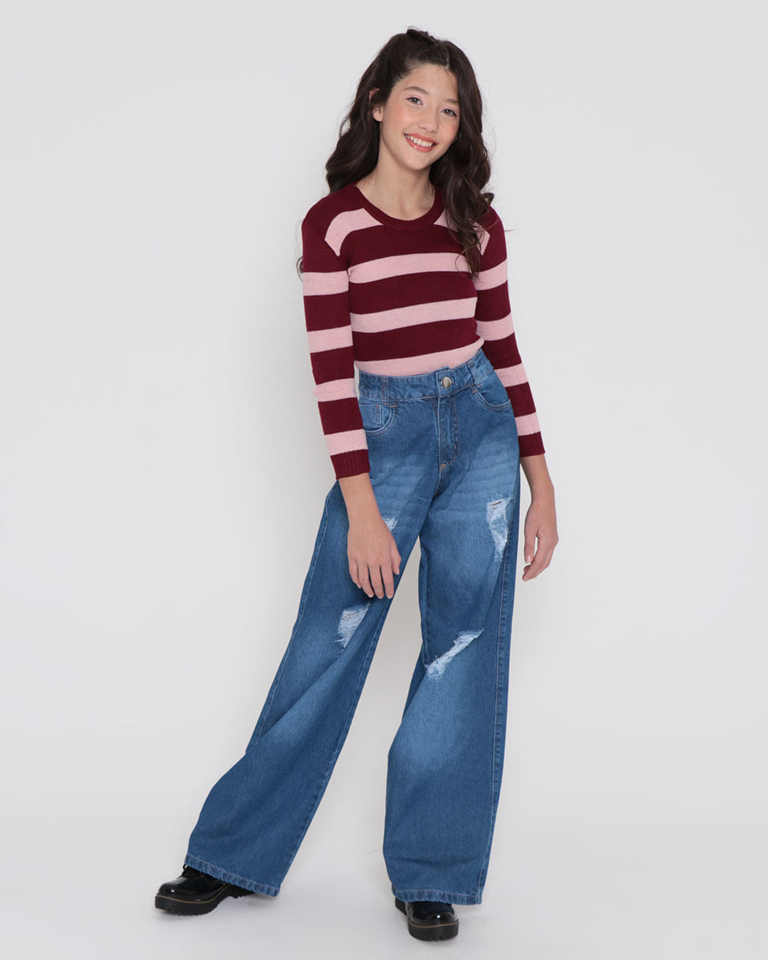 Calca-Jeans-Juvenil-Wide-Leg-Destroyed-Azul-Medio