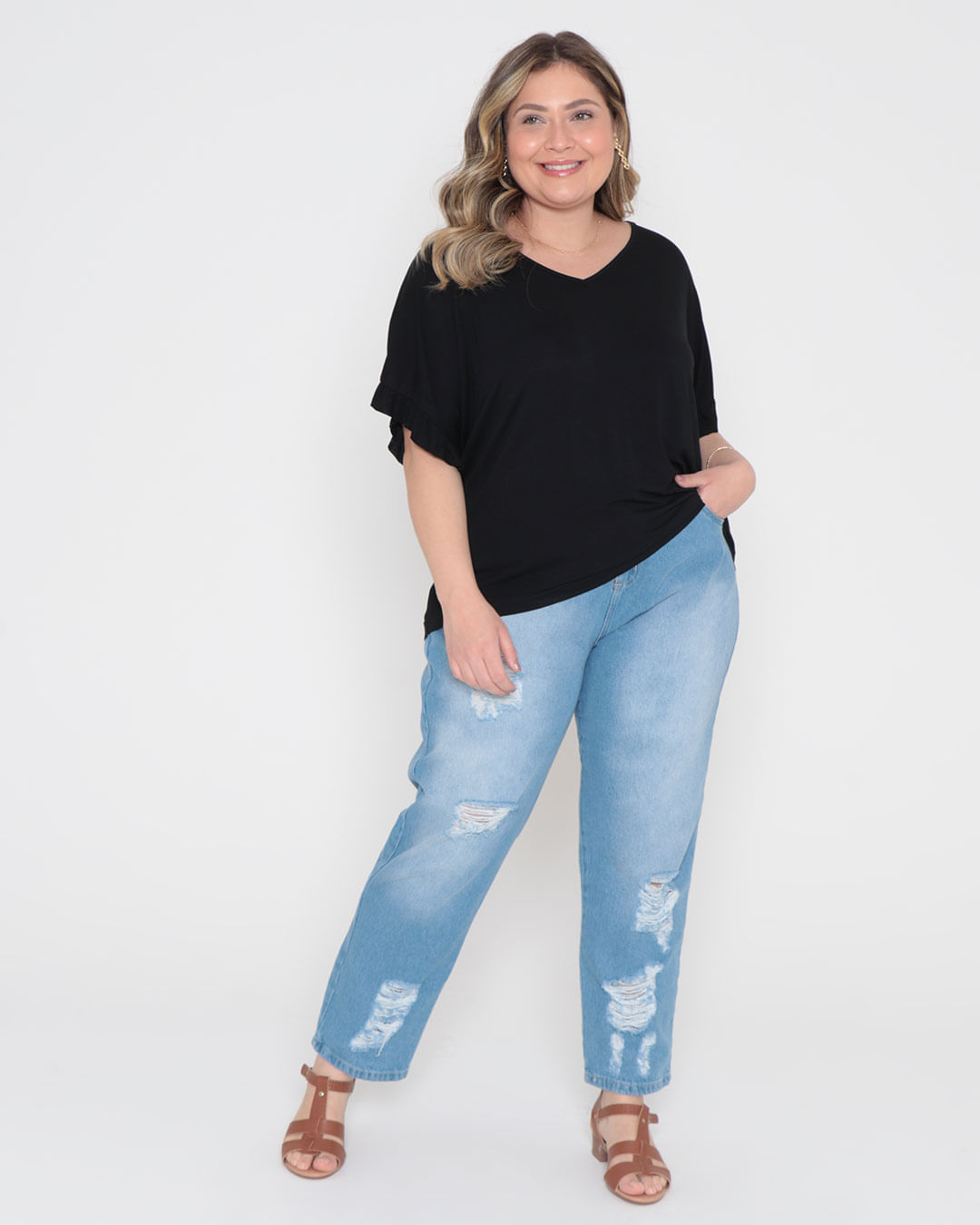 Blusa-Plus-Size-Babados-Preta