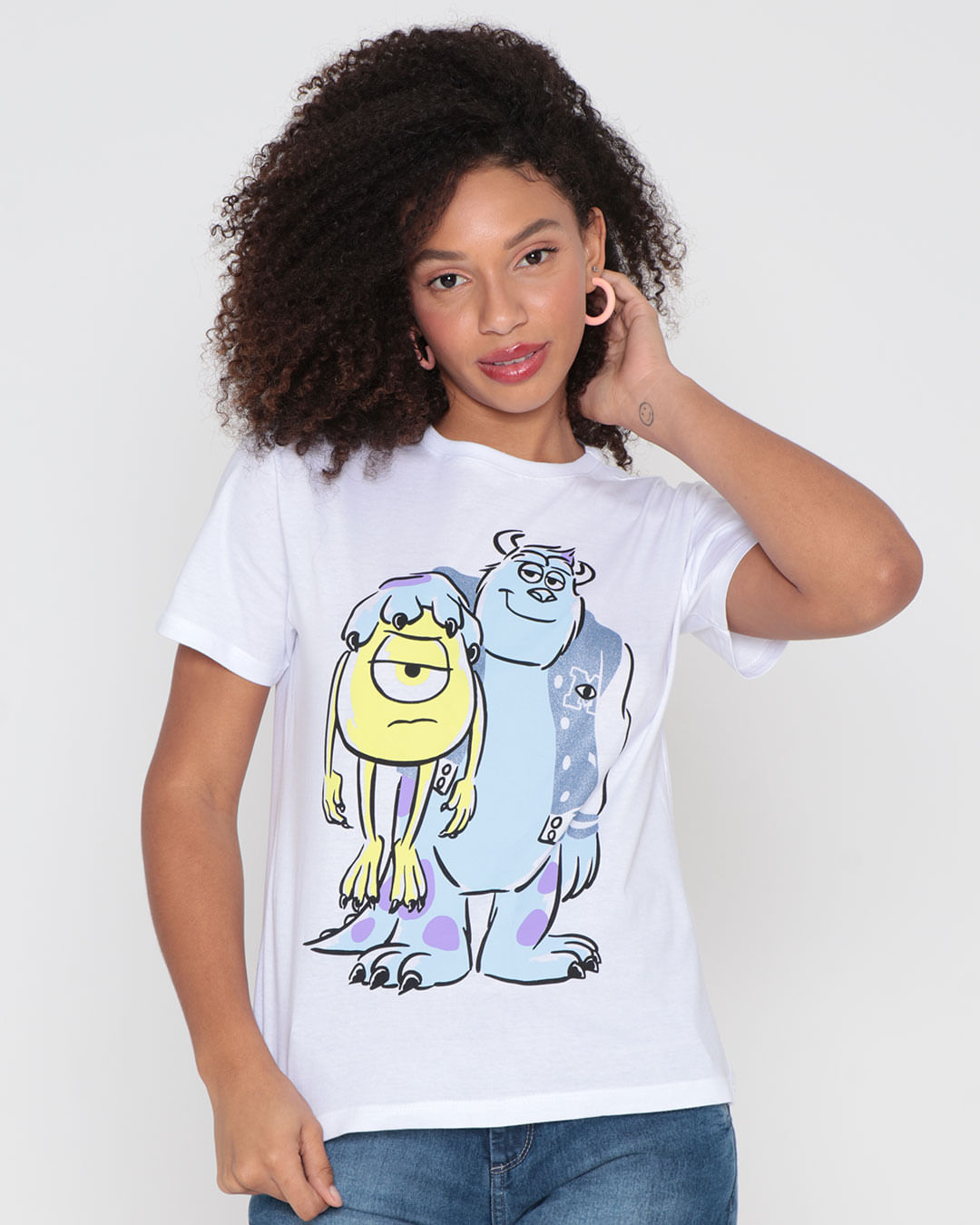 Camiseta-Feminina-Monstros-S.A.-Disney-Branca