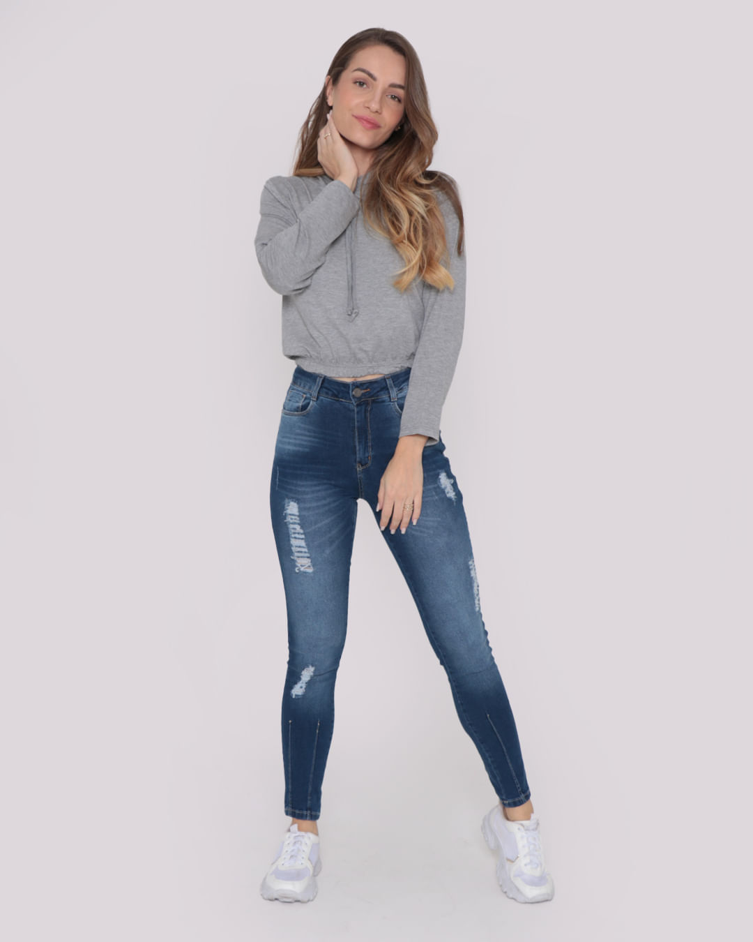 Calca-Jeans-Feminina-Skinny-Com-Puidos-Azul