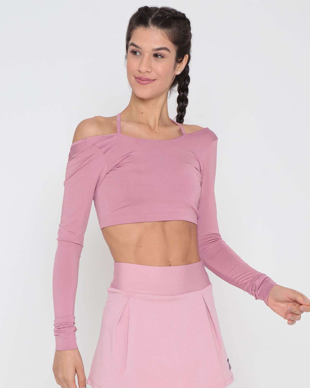 Blusa-Feminina-Fitness-Fitter-Suplex-Cropped-Rosa-Claro