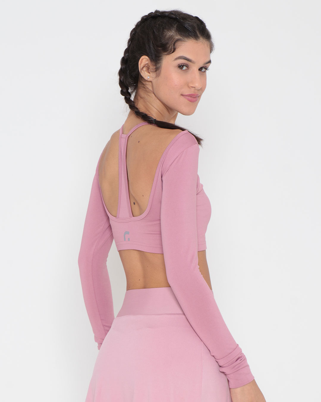 Blusa-Feminina-Fitness-Fitter-Suplex-Cropped-Rosa-Claro