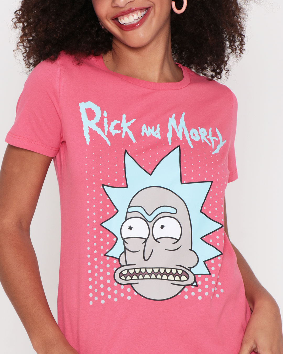 Camiseta-Feminina-Estampa-Rick-And-Morty-Rosa