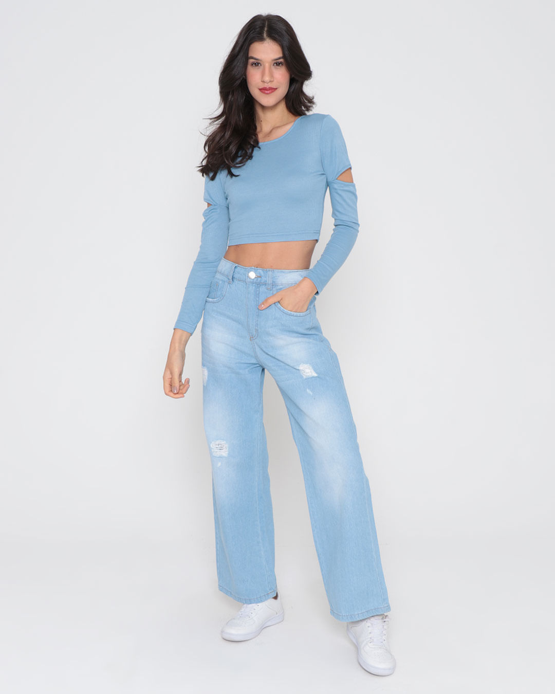 Blusa-Cropped-Canelada-Manga-Longa--Fenda-Azul-