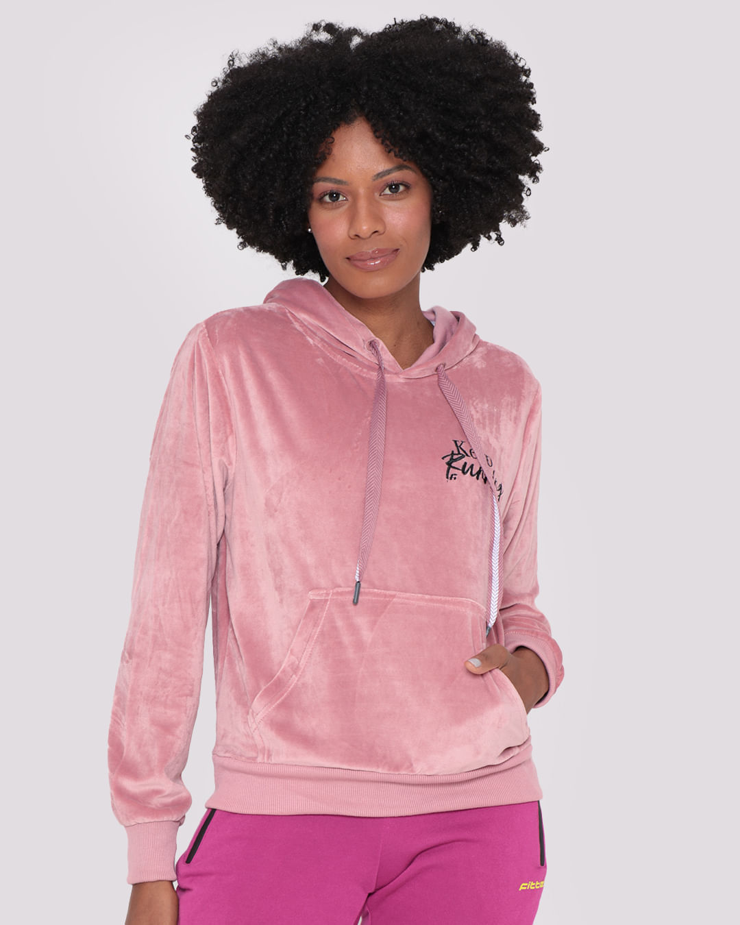 Blusao-Feminina-Fitness-Plush-Keep-Running-Rosa-Claro