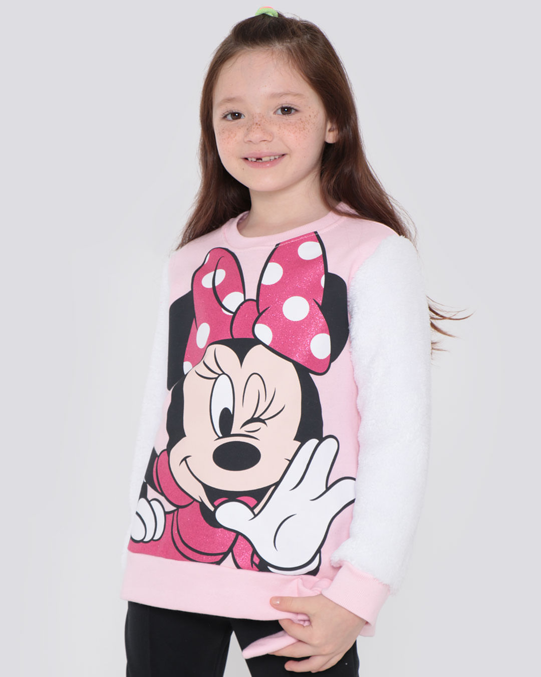 Blusao-Moletom-Infantil-Minnie-Mouse-Disney-Rosa-Claro