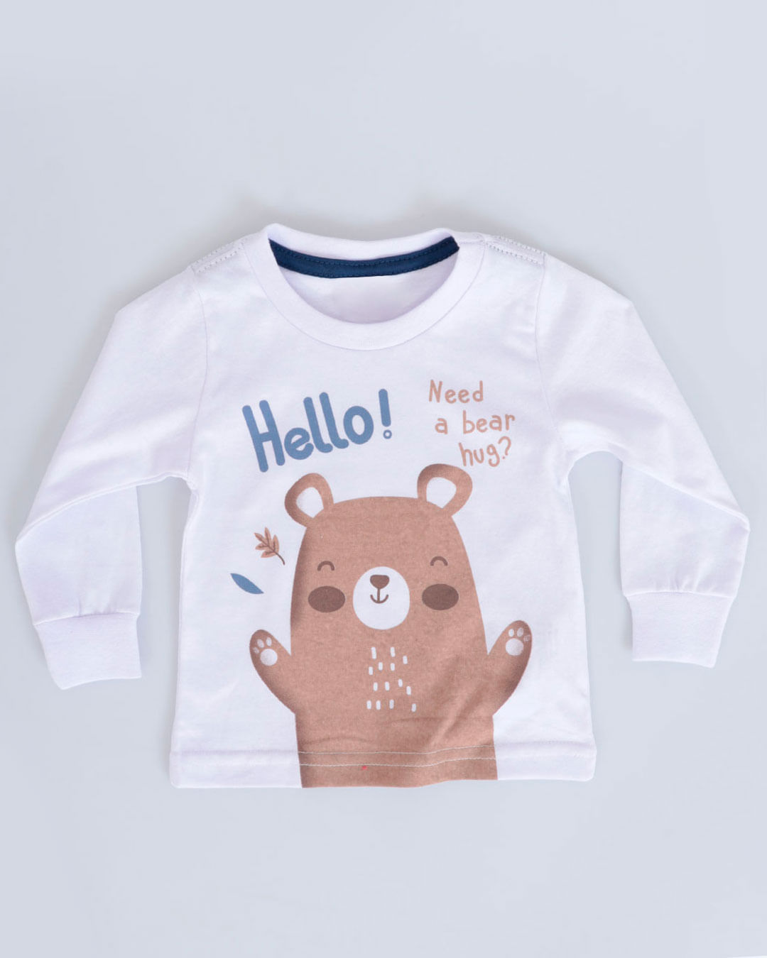 Camiseta-Bebe-Manga-Longa-Ursinho-Branca