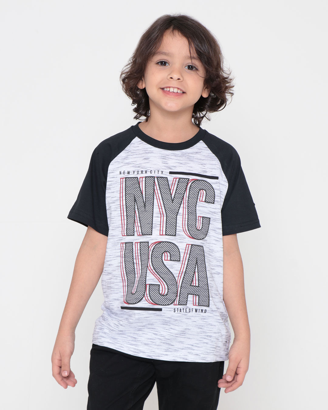 Camiseta-Infantil-Flame-Raglan-N.Y.C.-Cinza-Claro