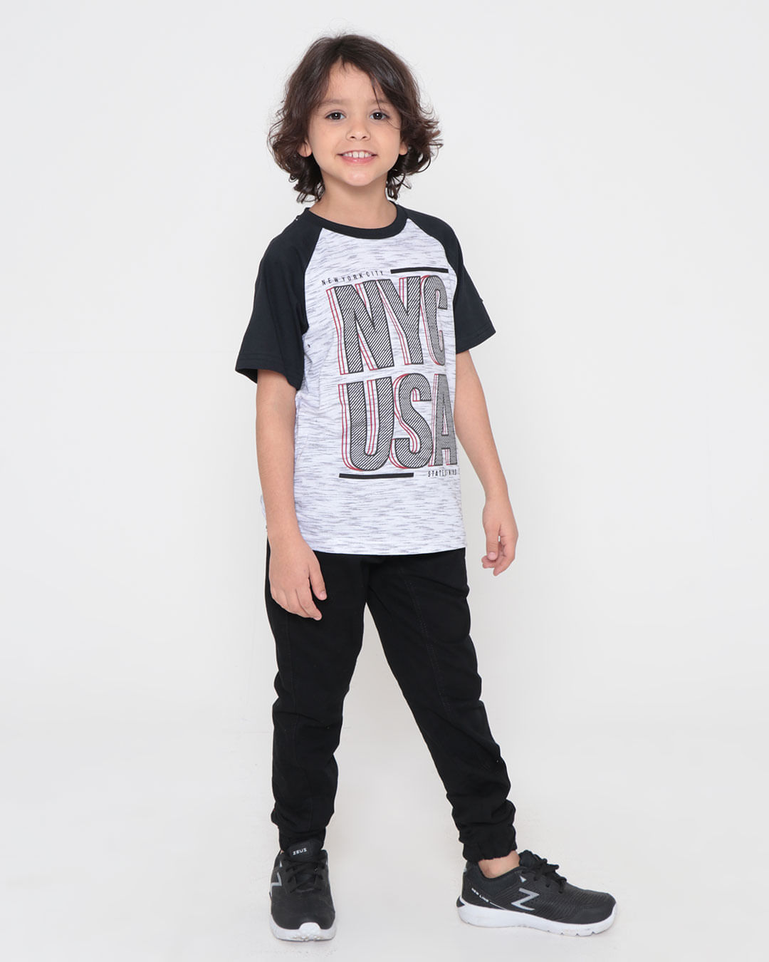 Camiseta-Infantil-Flame-Raglan-N.Y.C.-Cinza-Claro