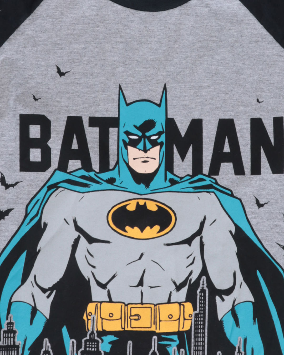 Camiseta-Bebe-Manga-Longa-Liga-da-Justica-Batman-Cinza