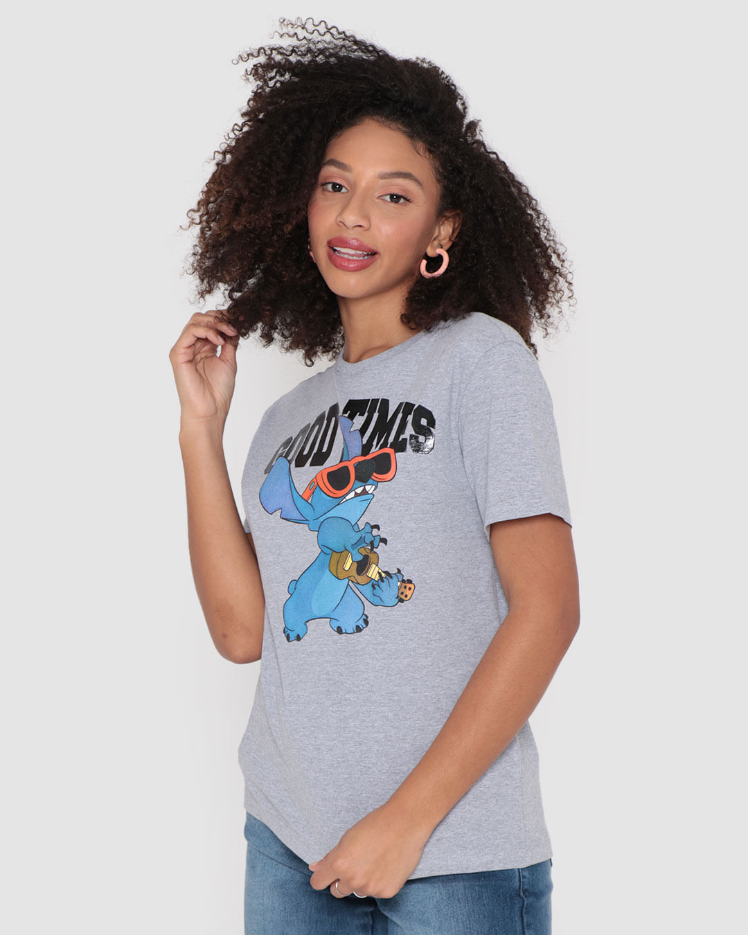 Camiseta-Feminina-Estampa-Stitch-Disney-Cinza-Claro
