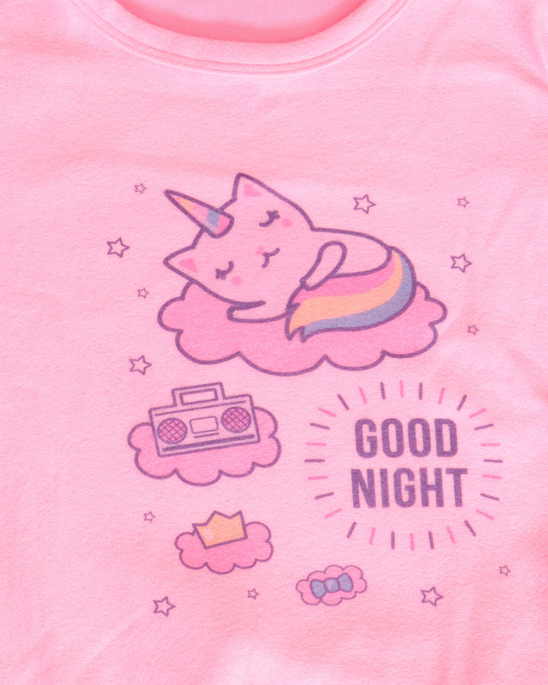 Pijama-Juvenil-Longo-De-Soft-Estampa-Good-Night-Rosa