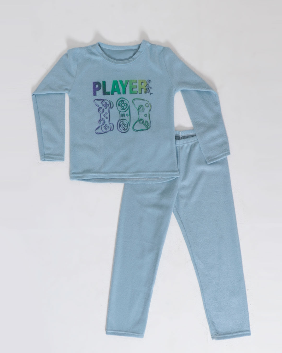 Pijama-Juvenil-Soft-Estampa-Player-Cinza