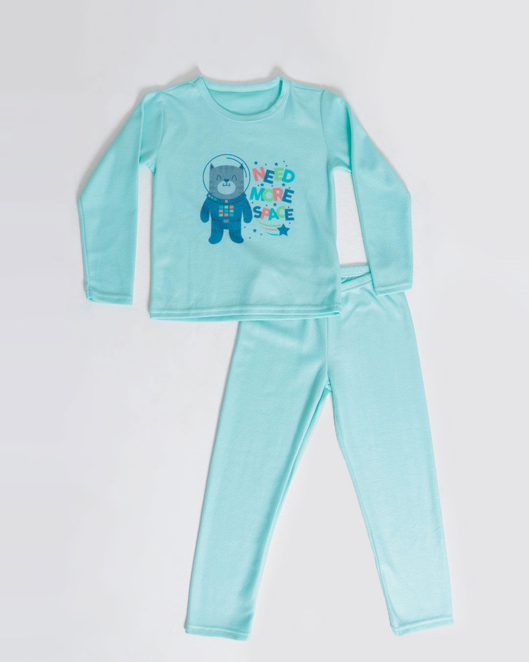 Pijama-Juvenil-Soft-Estampa-Gatinho-Espacial-Verde-Medio