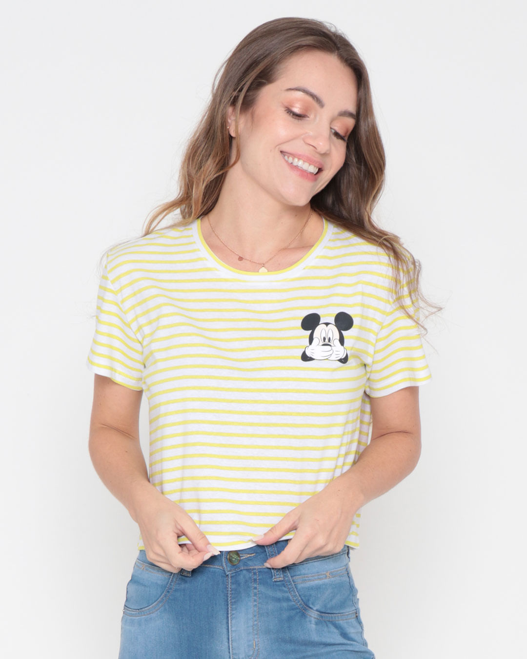 Camiseta-Cropped-Listras-Estampa-Mickey-Disney-Off-White