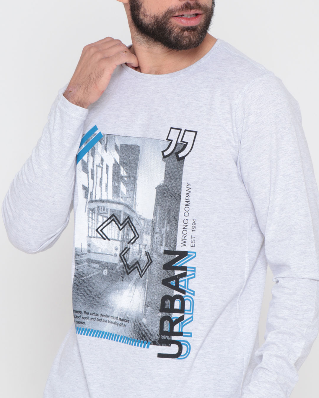 Camiseta-Masculina-Manga-Longa-Estampa-Urban-Cinza