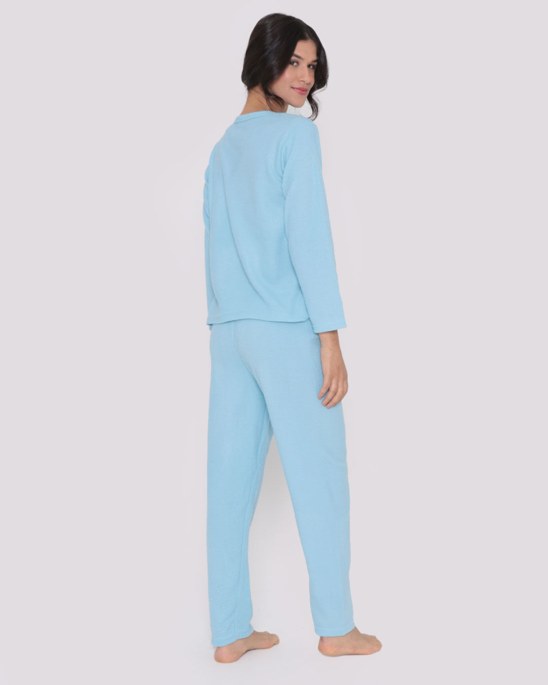 Pijama-Feminino-Longo-Soft-Estampa-Cachorro-Azul-Claro
