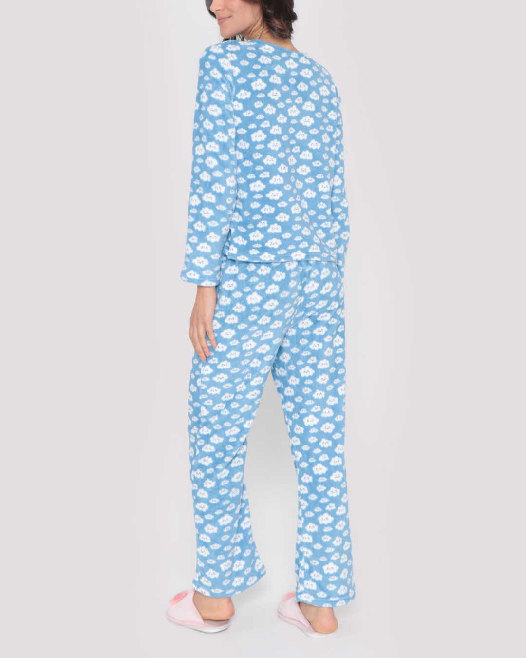 Pijama-Feminino-Longo-Soft-Nuvem-Azul