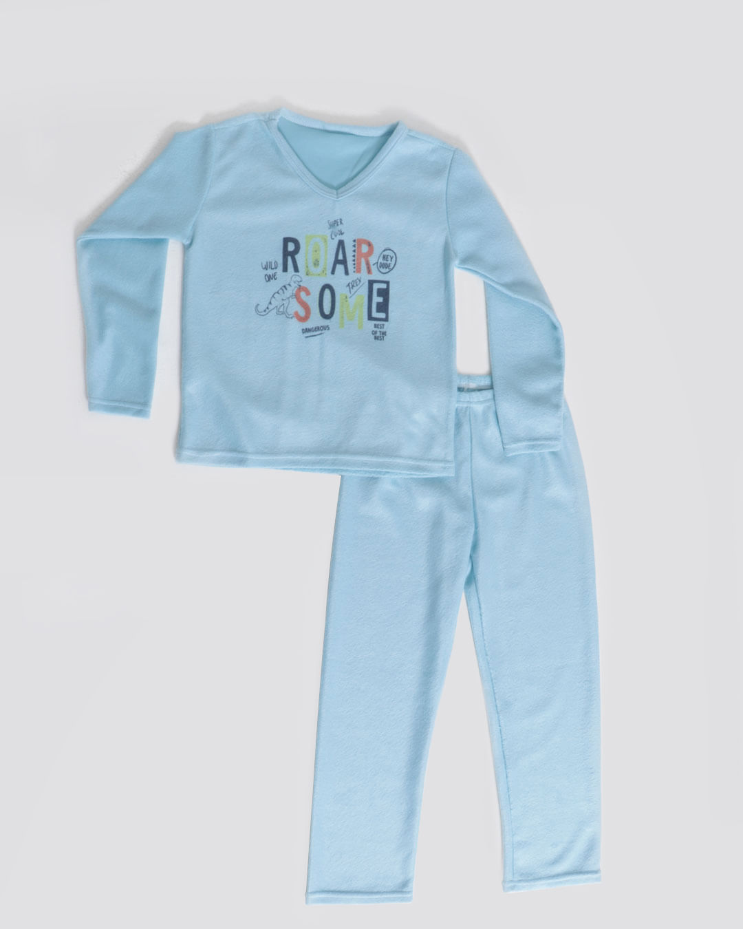 Pijama-Juvenil-Soft-Gola-V-Estampa-Dinossauro-Azul-Claro