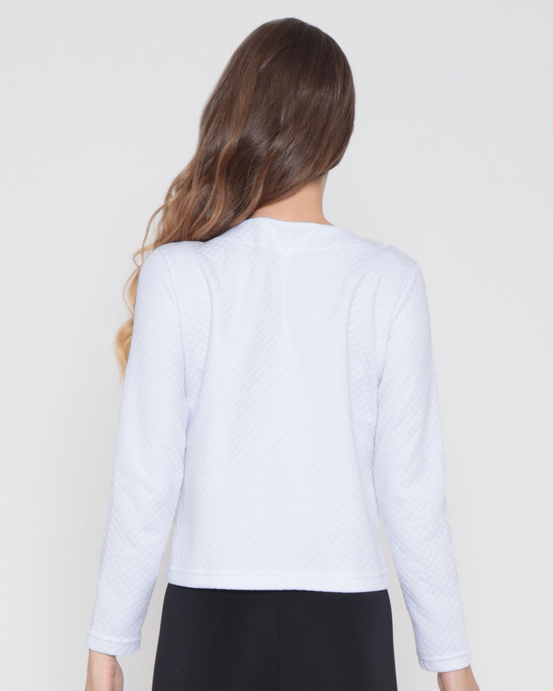 Blusa-Feminina-Manga-Comprida-Matelasse-Branco