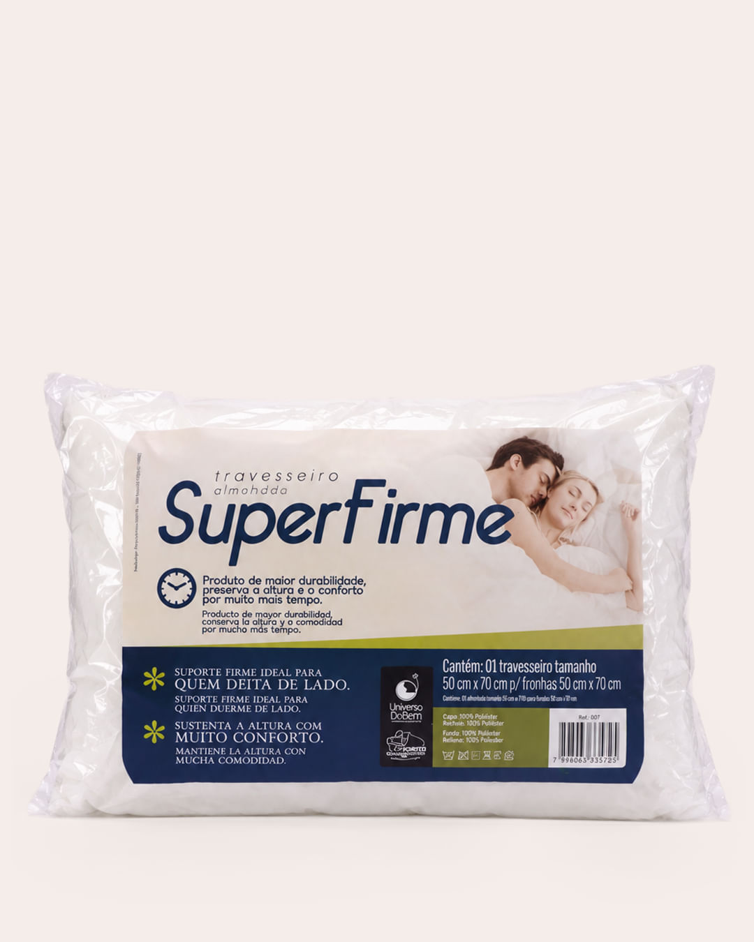 Travesseiro Super Firme Flocos Branco