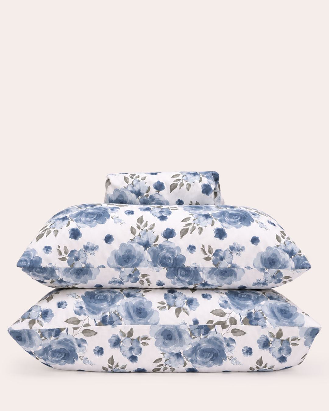 Jogo de Cama Casal 3 Peças Arte & Cazza Estampa Floral Azul