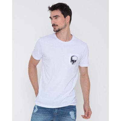 Camiseta-Masculina-Manga-Curta-Caveira-Branca