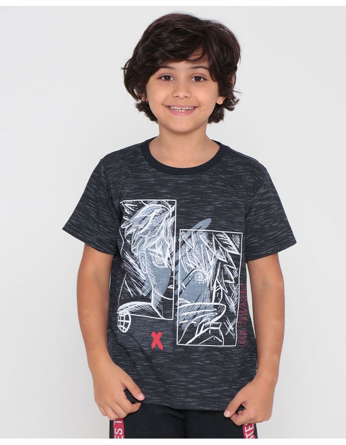 Camiseta-Infantil-Flame-Estampa-Anime-Preta