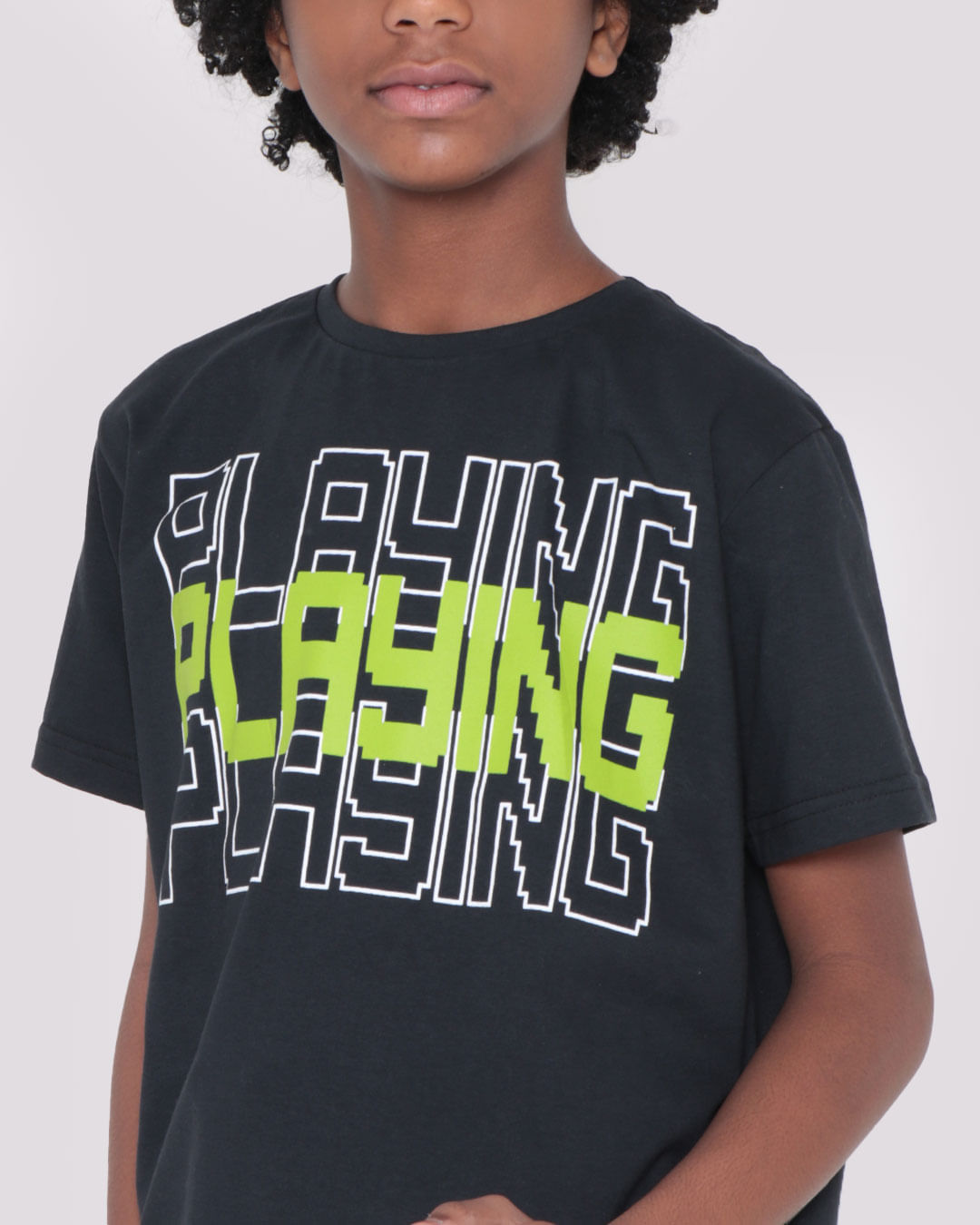 Camiseta-Juvenil-Estampa-Playing-Preta