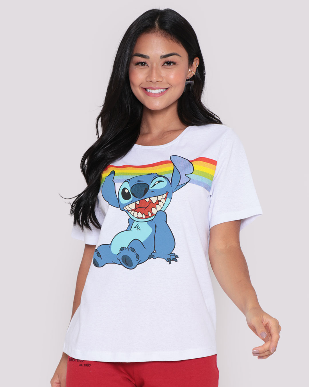 Camiseta-Feminina-Estampa-Stitch-Disney-Branca-