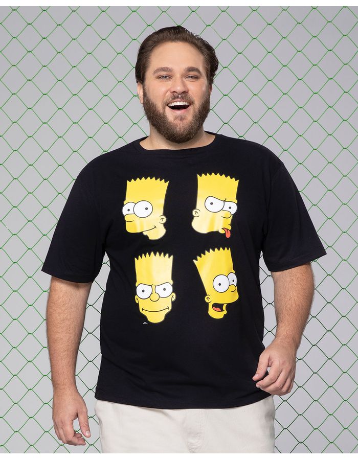 Camiseta-Plus-Size-Estampa-Bart-Os-Simpsons-Preta