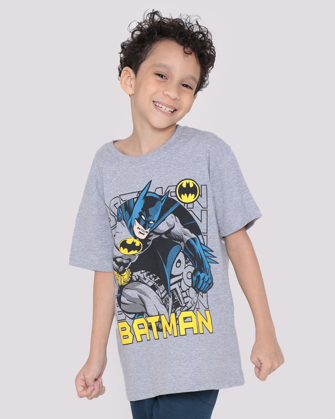 Camiseta-Infantil-Liga-da-Justica-Batman-Cinza-Claro