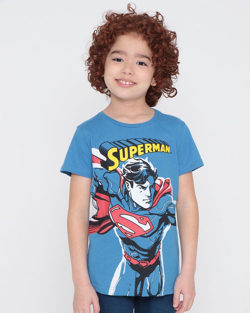 Camiseta Infantil Liga da Justiça Super Homem Azul| Lojas Torra - Lojas  Torra