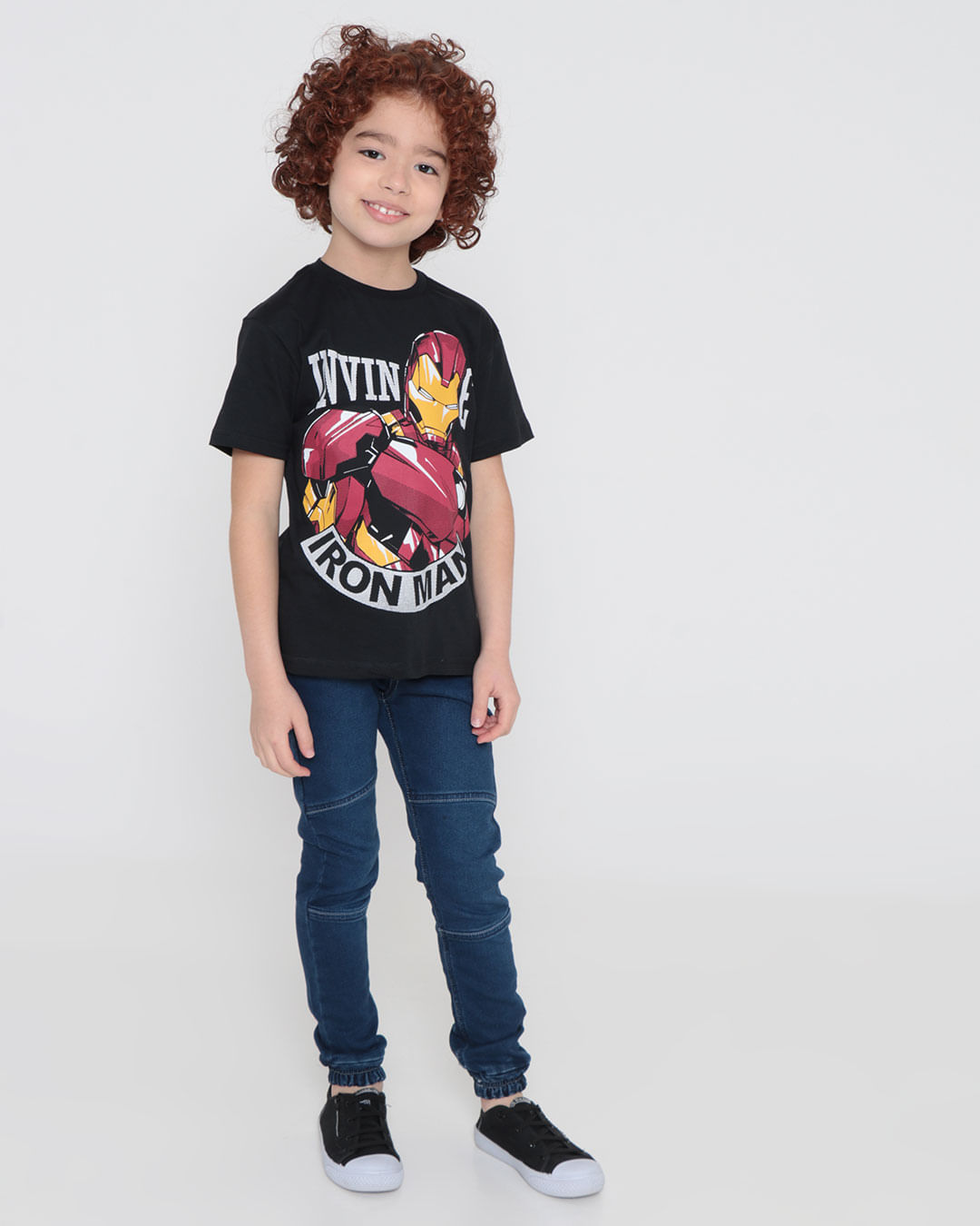 Camiseta-Infantil-Marvel-Homem-de-Ferro-Preta